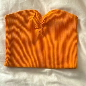 Wilfred Orange Gaby Ribbed Crop Top Size XS